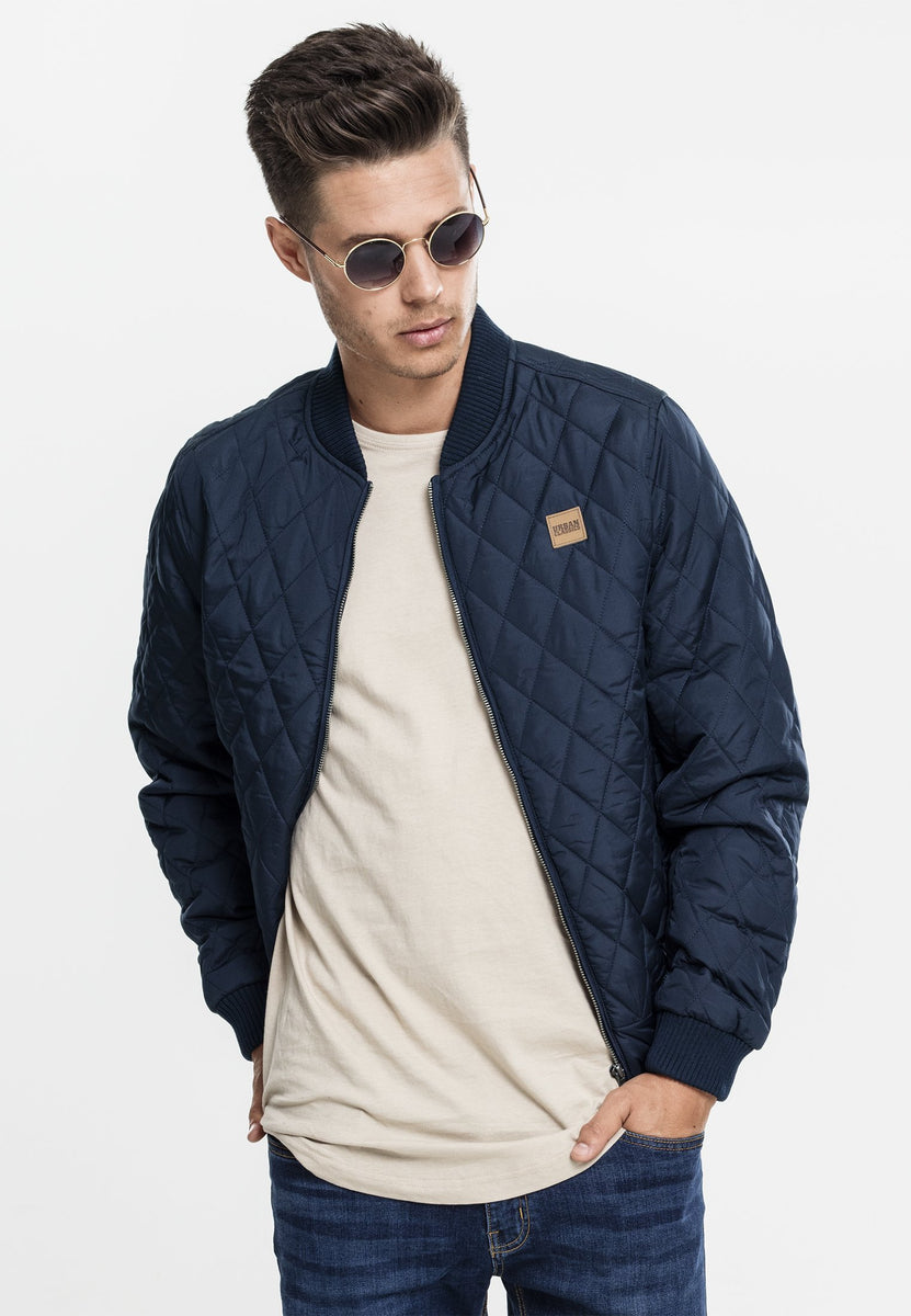 Urban Classics Diamond Quilt Nylon Jacket Navy – Stillo