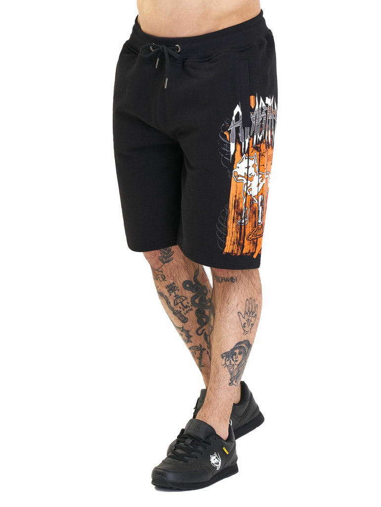 Amstaff Bloxic Sweatshorts Black Orange-0