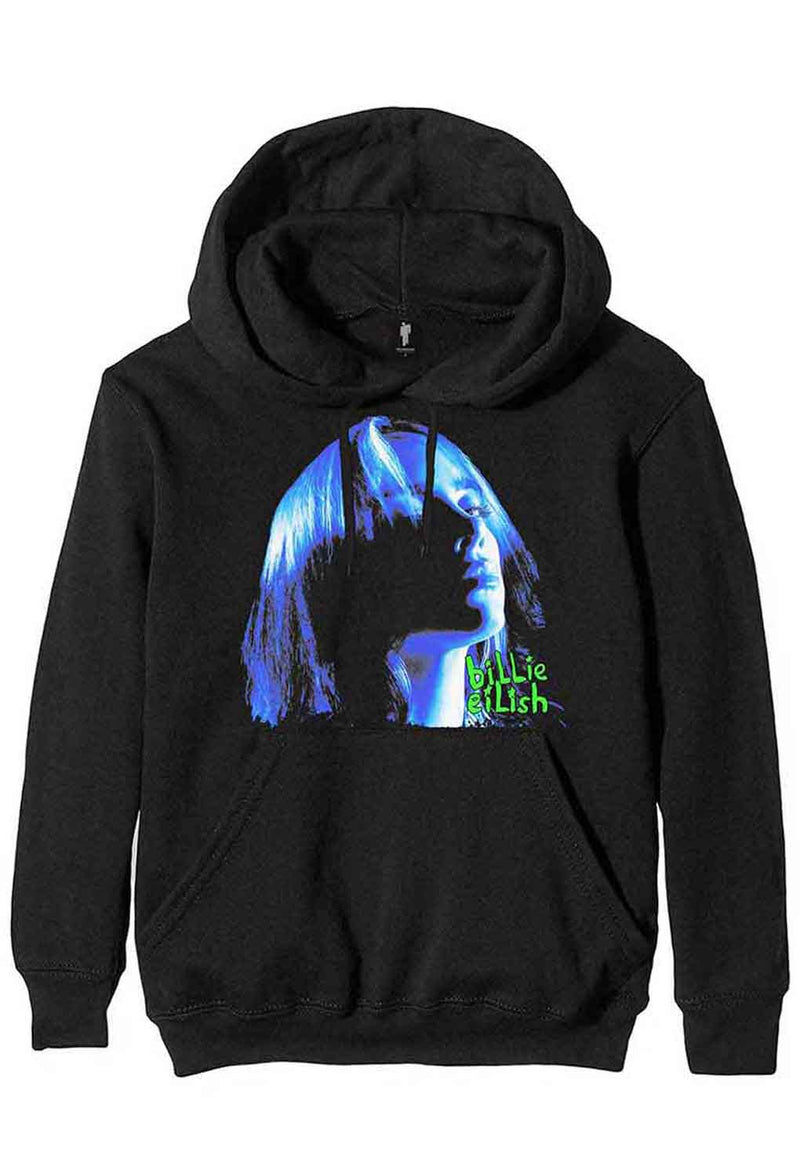 Billie Eilish Neon Shadow Blue Hoodie hos Stillo