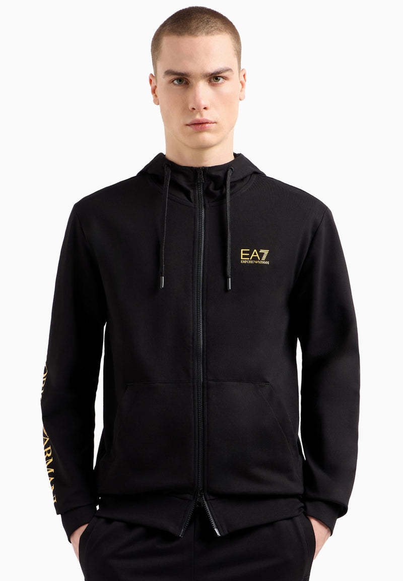 EA7 Emporio Armani Logo Series Hooded Cotton Hoodie hos Stillo