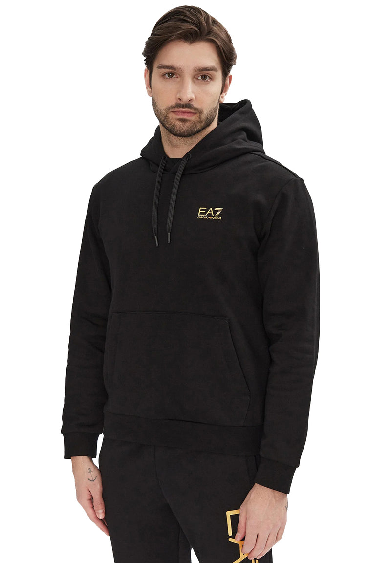 EA7 Emporio Armani Logo Series Hooded Cotton Hoodie hos Stillo
