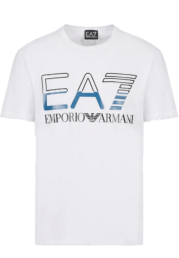 EA7 Logo Series Stretch Cotton-jersey T-shirt hos Stillo