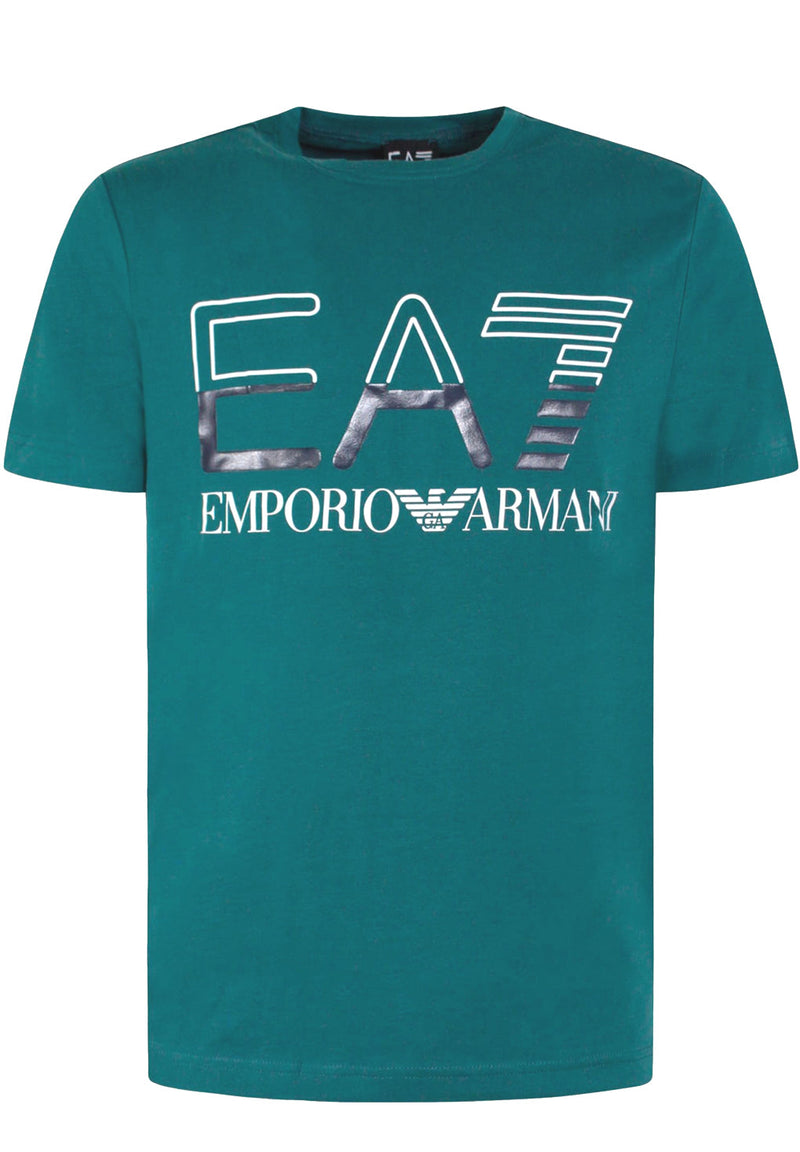 EA7 Logo Series Stretch Cotton-jersey T-shirt hos Stillo