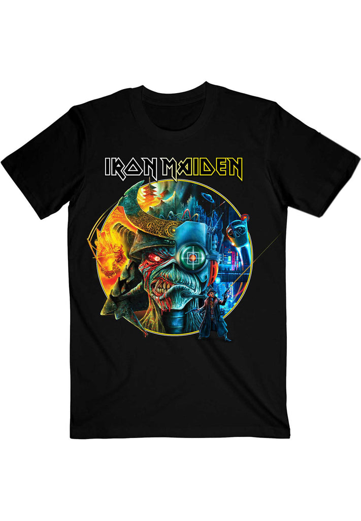 Iron Maiden The Future Past Tour 23 Circle Art T-Shirt hos Stillo