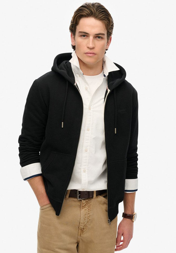 Superdry Essential Logo Half Brushed Zip Hoodie hos Stillo