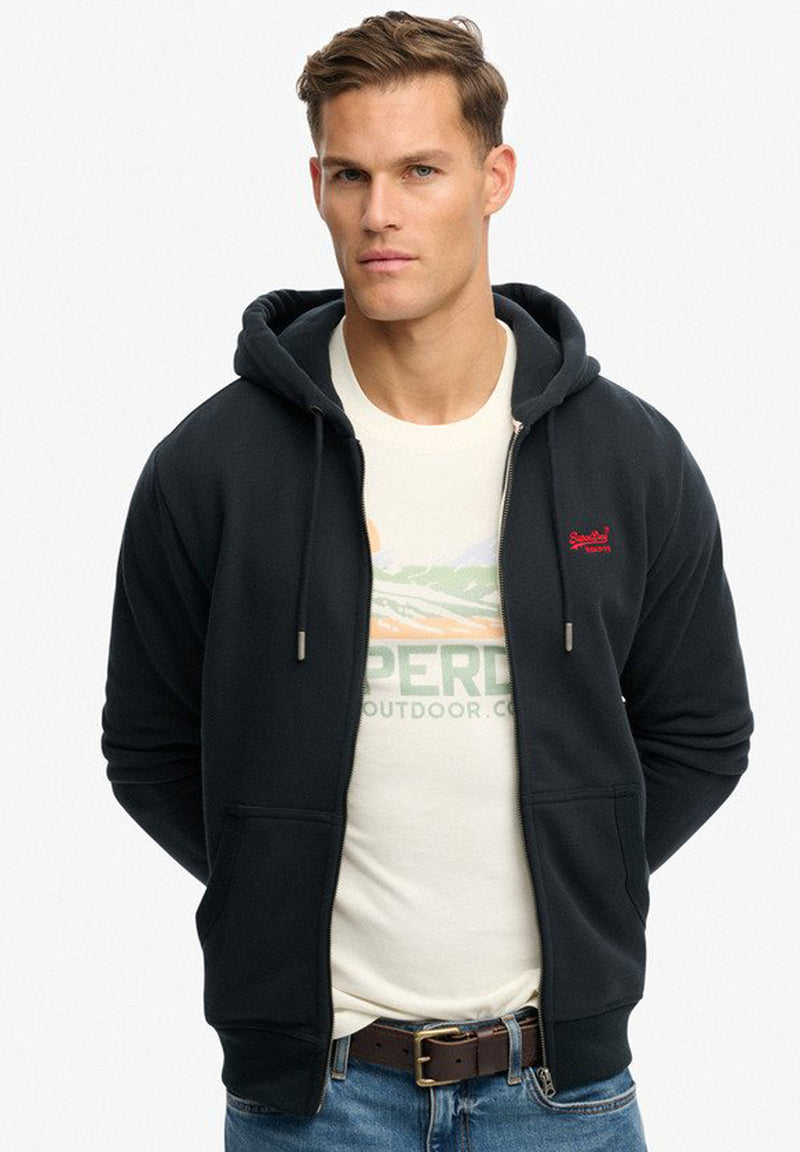 Superdry Essential Logo Half Brushed Zip Hoodie hos Stillo