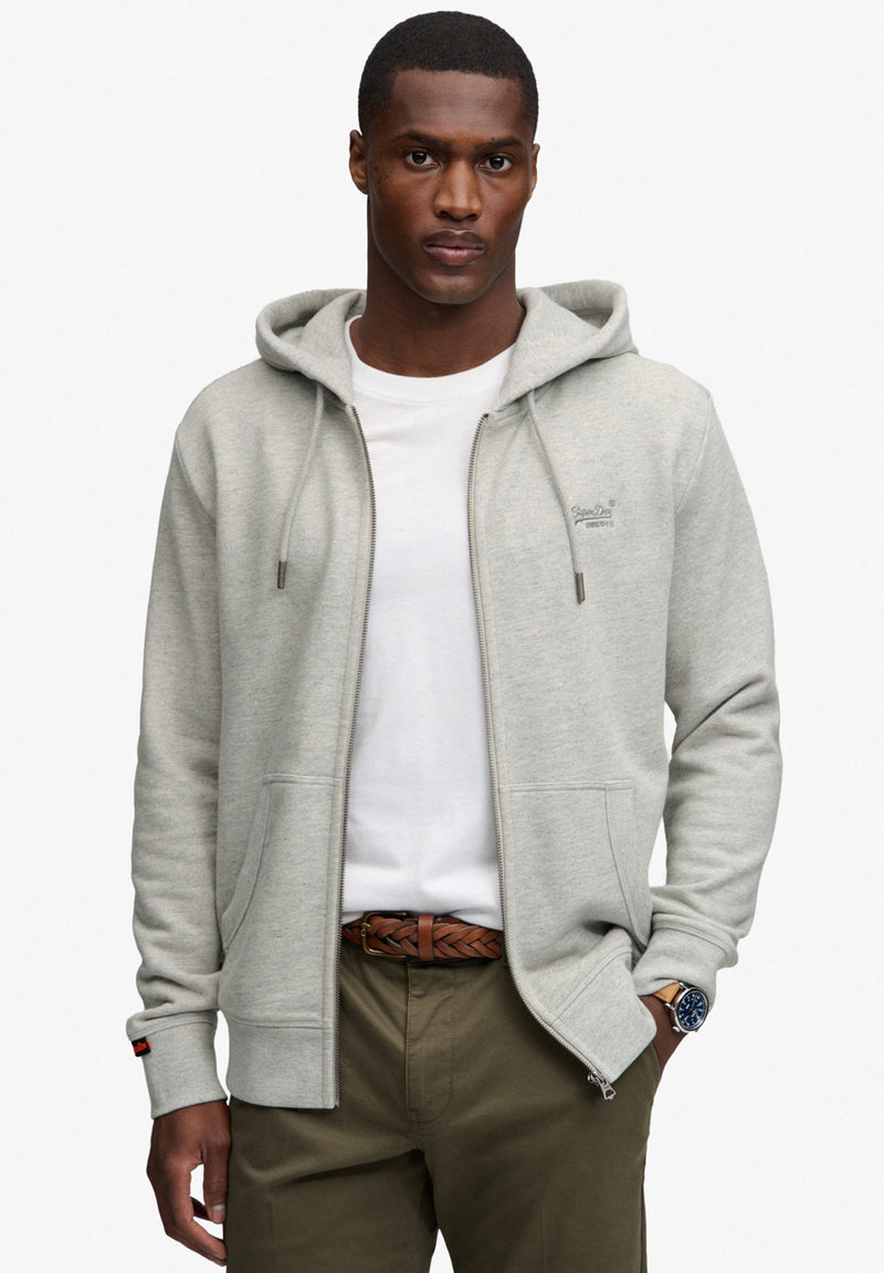 Superdry Essential Logo Half Brushed Zip Hoodie hos Stillo