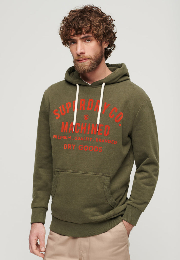 Superdry Workwear Flock Graphic Hoodie hos Stillo