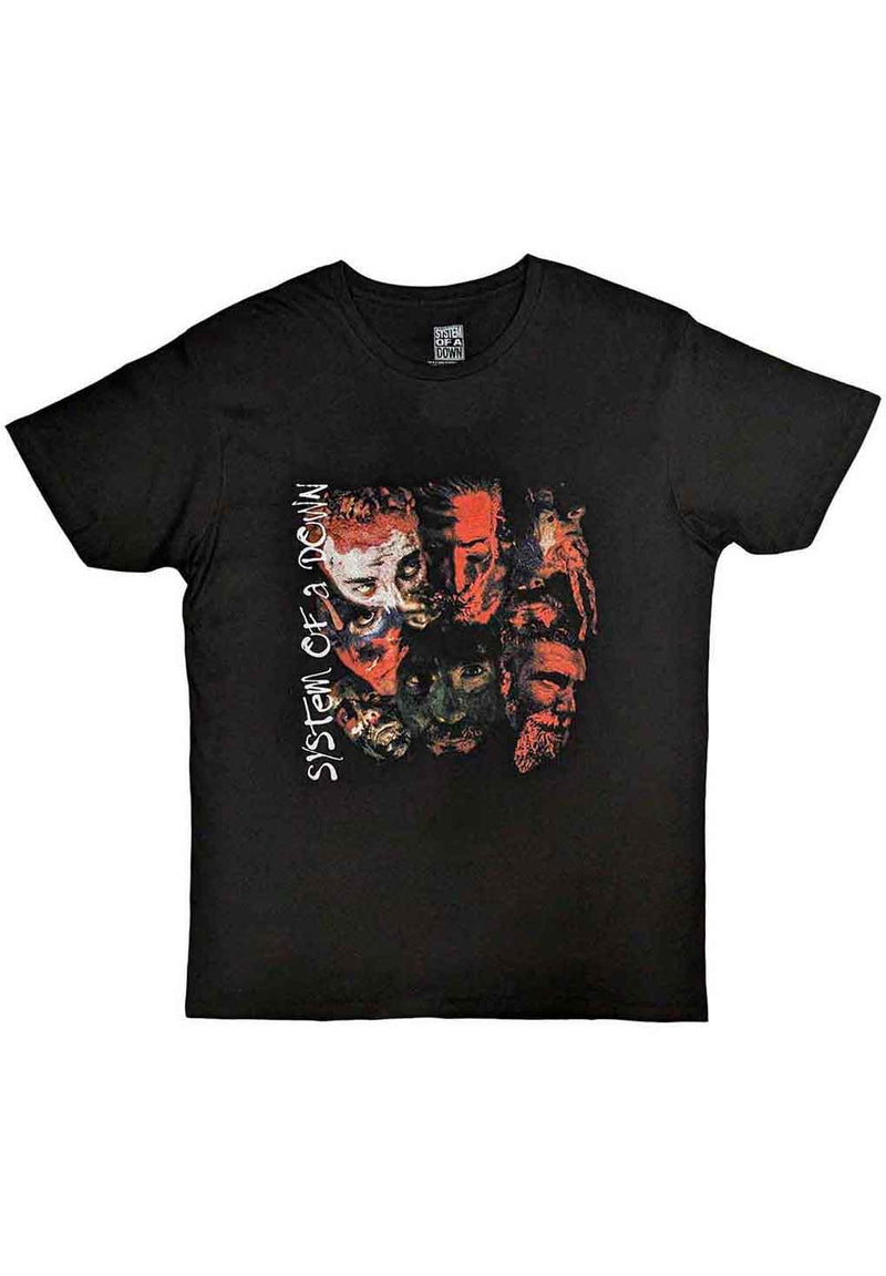 System Of A Down Painted Faces T-Shirt hos Stillo