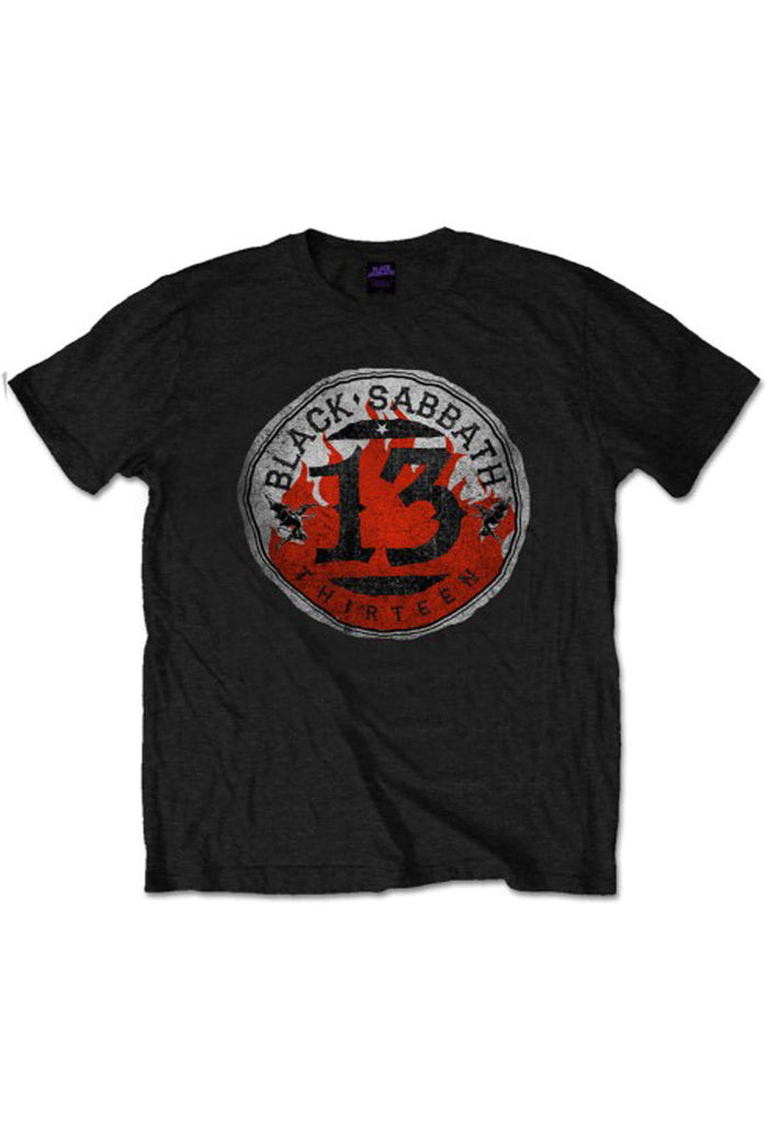 Black Sabbath 13 Flame Circle T-Shirt hos Stillo