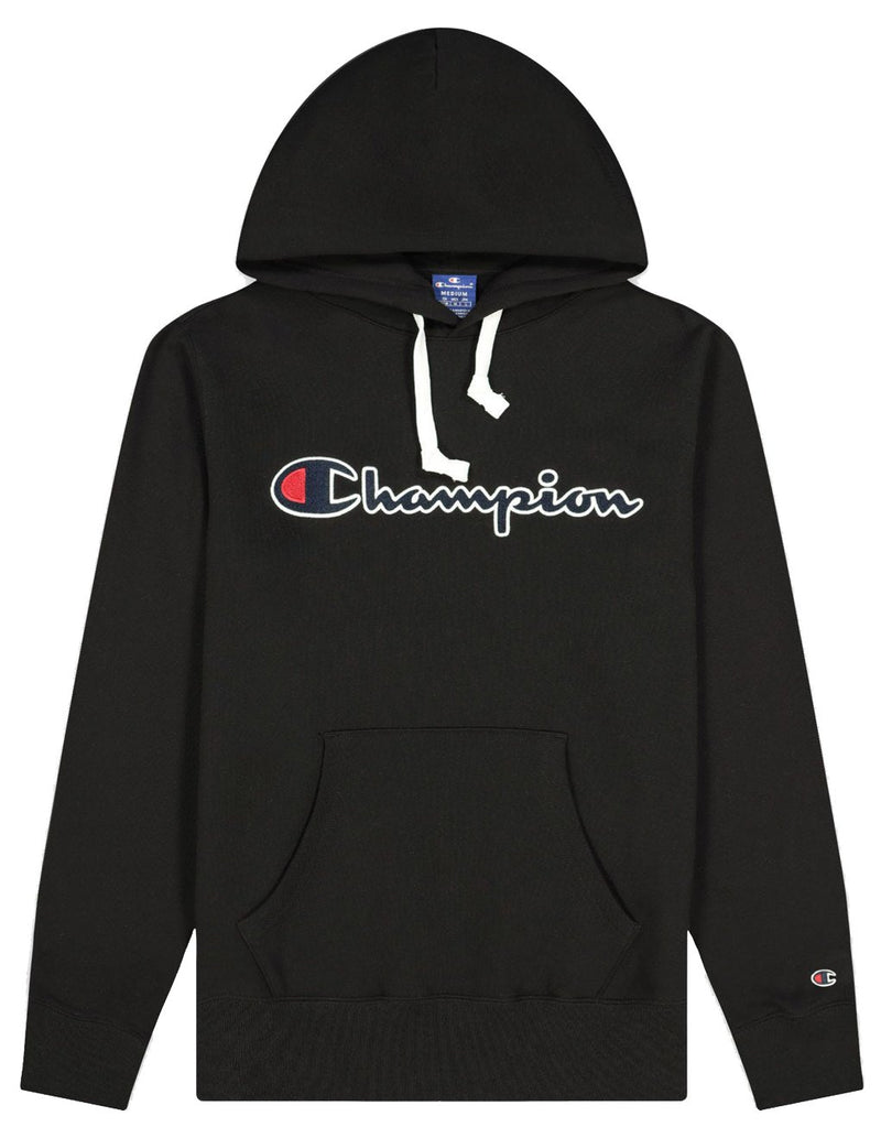 Champion Satin Stitch Script Logo Fleece Hoodie hos Stillo
