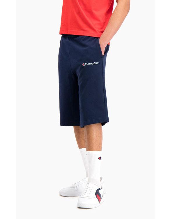 Champion Script Logo Cotton Terry Long Shorts Dark Turquoise – Stillo