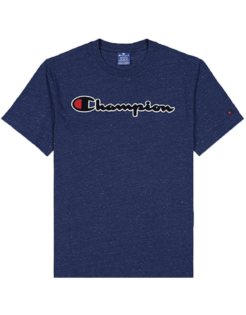 Champion Striped Cotton Mélange Script Logo T-Shirt