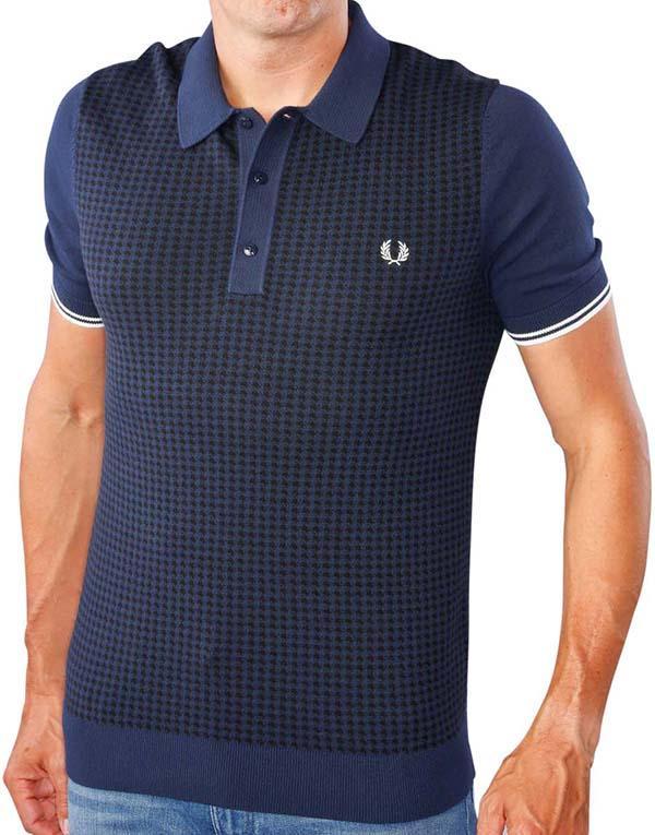 Fred Perry Houndstooth Knitted Polo hos Stillo