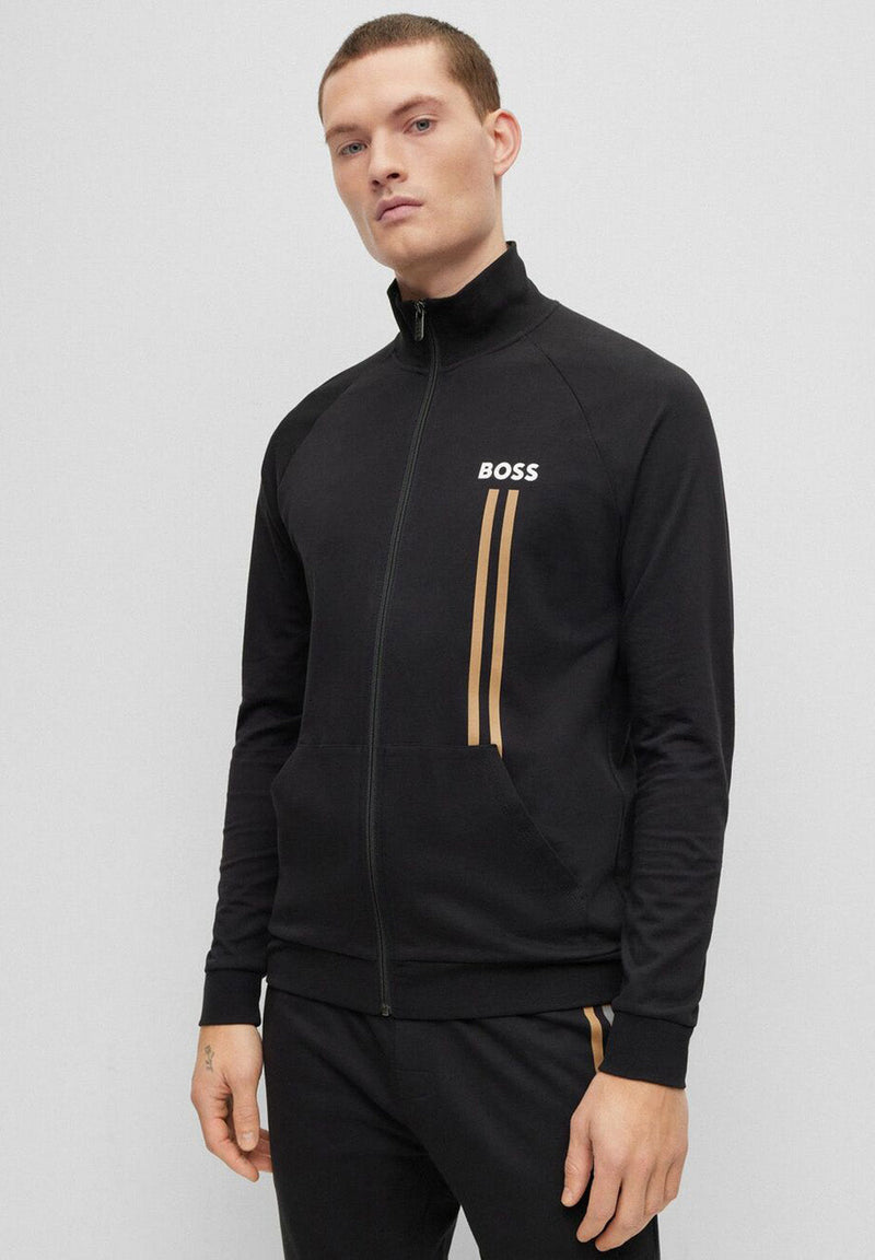 Hugo Boss Logo and Stribe Print Terry Track Jacket hos Stillo