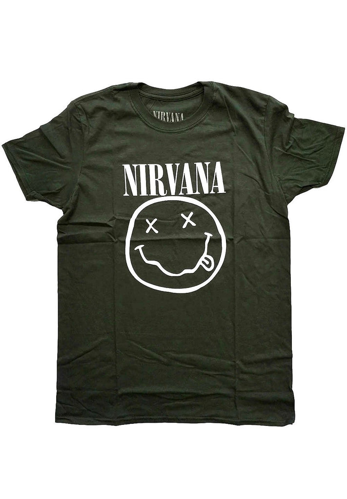 Nirvana White Smiley T-shirt hos Stillo