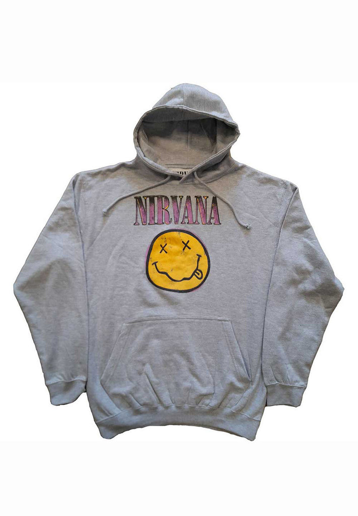 Nirvana Xerox Smiley Pink Hoody hos Stillo