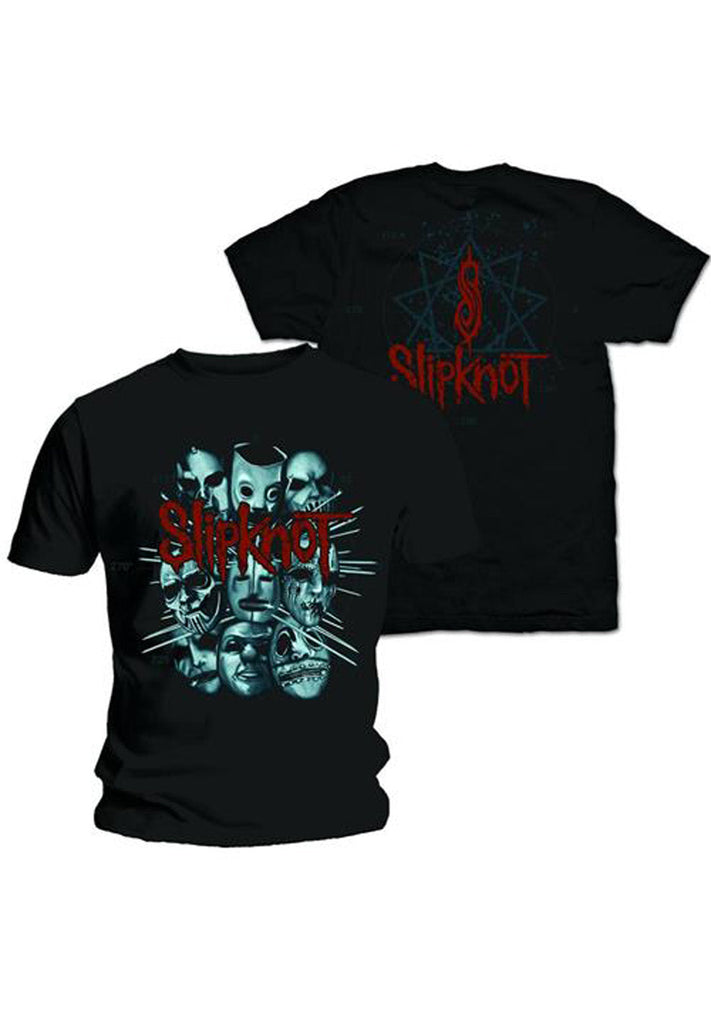 Slipknot Masks 2 (Backprint) T-Shirt hos Stillo