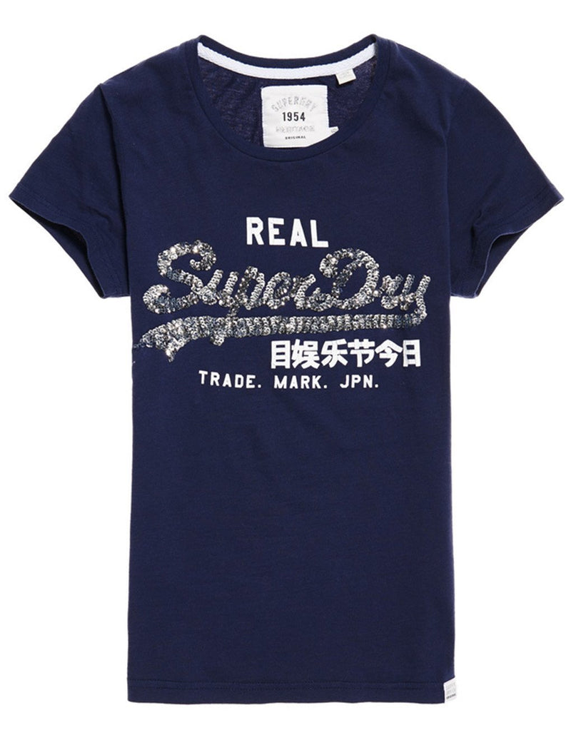 Superdry Lady Vintage Logo Sequin Entry T-shirt