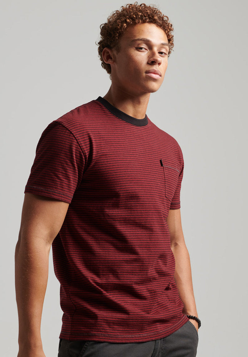 Superdry Organic Cotton Stripe Pocket T-Shirt hos Stillo
