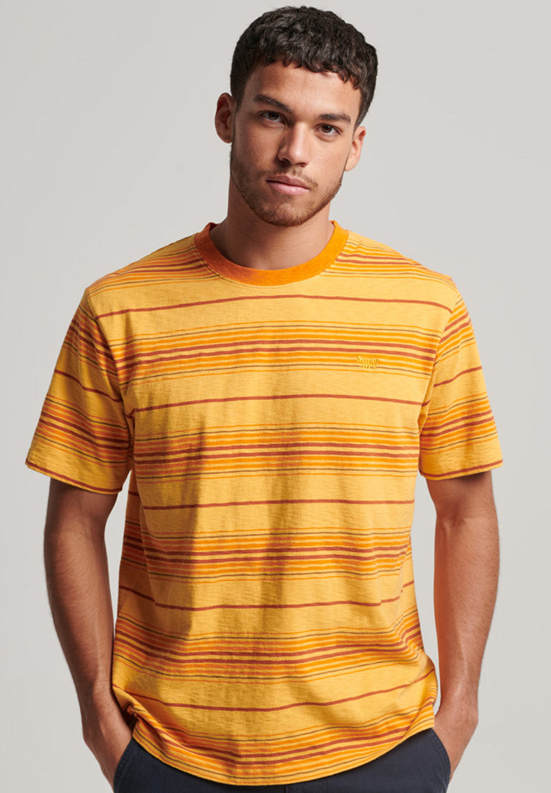 Superdry Organic Cotton Vintage Textured Stripe T-Shirt hos Stillo