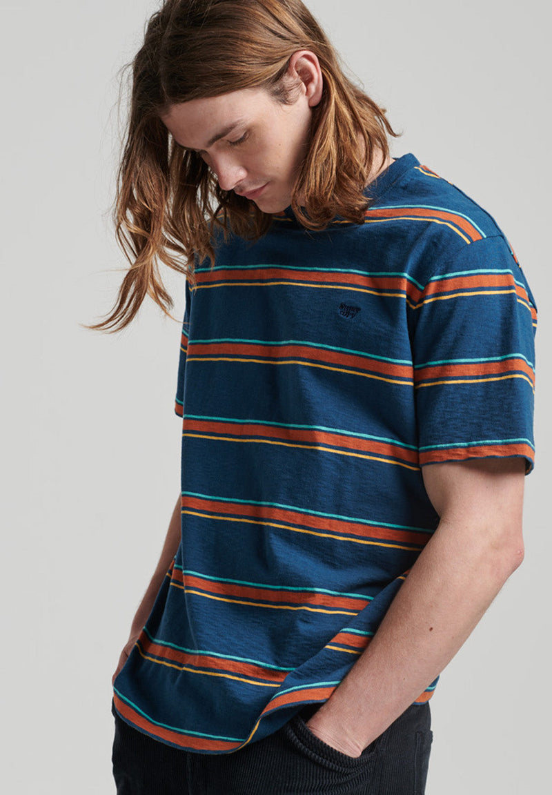 Superdry Organic Cotton Vintage Textured Stripe T-Shirt hos Stillo