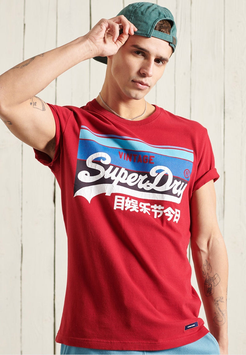 Superdry Vintage Logo Cali Stripe T-Shirt hos Stillo