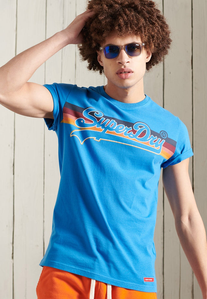 Superdry Vintage Logo Cali Stripe T-Shirt hos Stillo