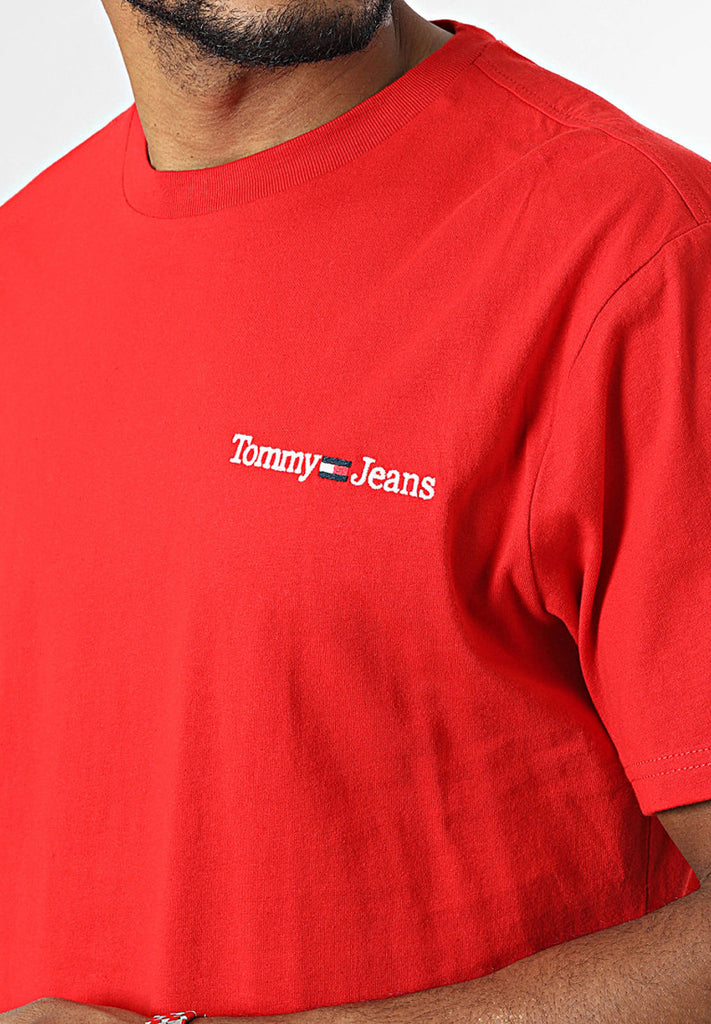 Tommy Hilfiger Jeans TJM Linear Chest T-Shirt Deep Crimson – Stillo