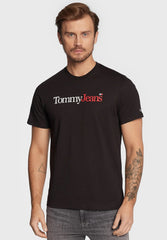 Tommy jeans multi logo best sale t shirt