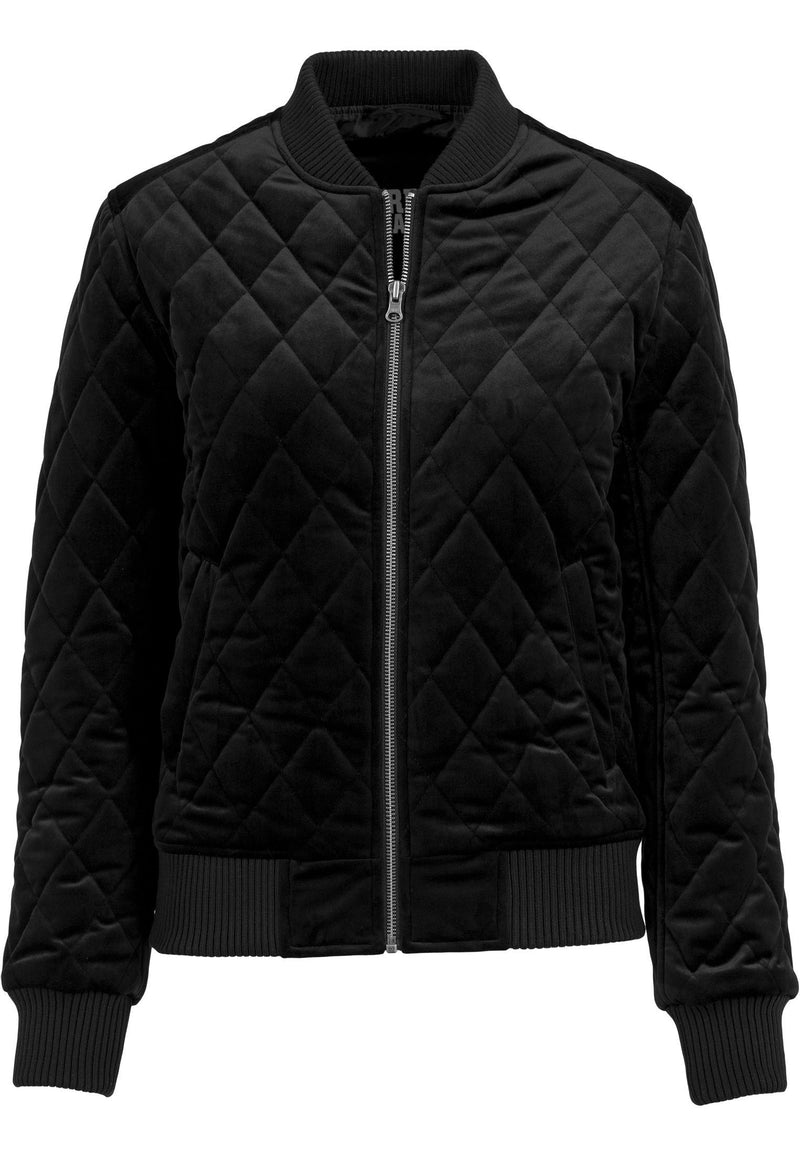 Urban Classics Ladies Diamond Quilt Velvet Jacket