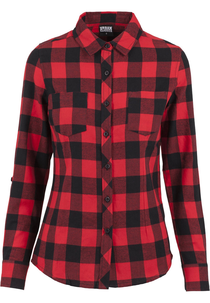 Urban Classics Ladies Turn up Checked Flanell Shirt