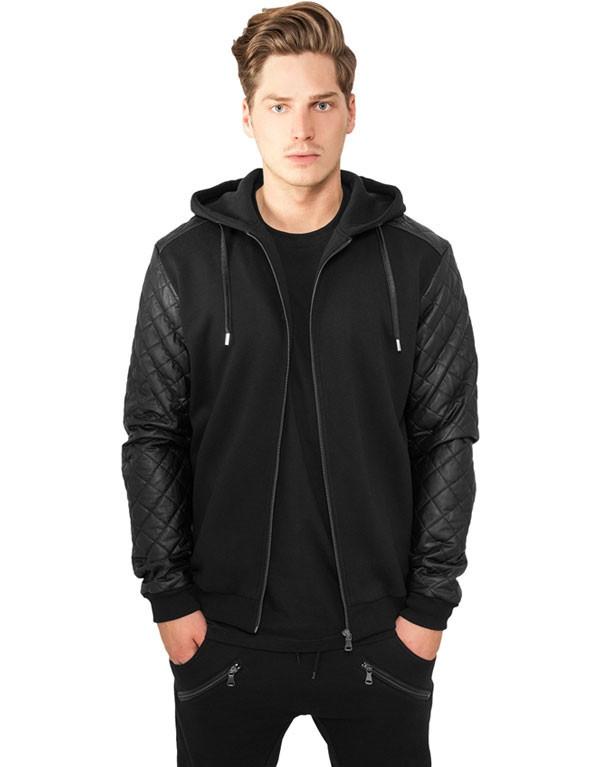 Urban Classics Leather Sleeve Hoody hos Stillo